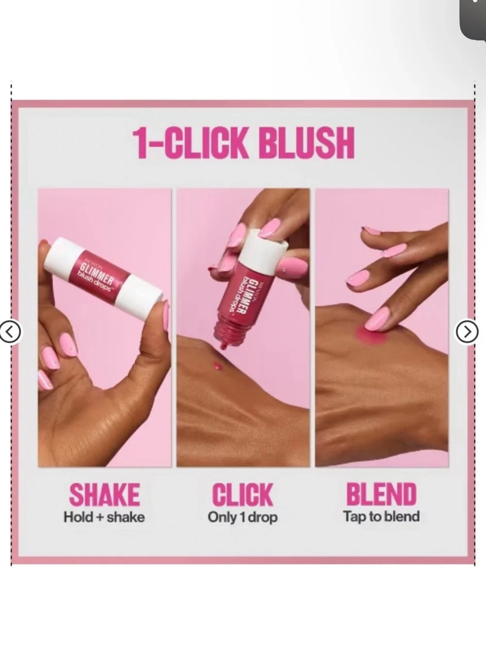 Revlon Glimmer Blush Drops in 102 Pink it Over NEW